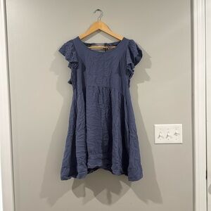 Cornflower blue sundress with keyhole back